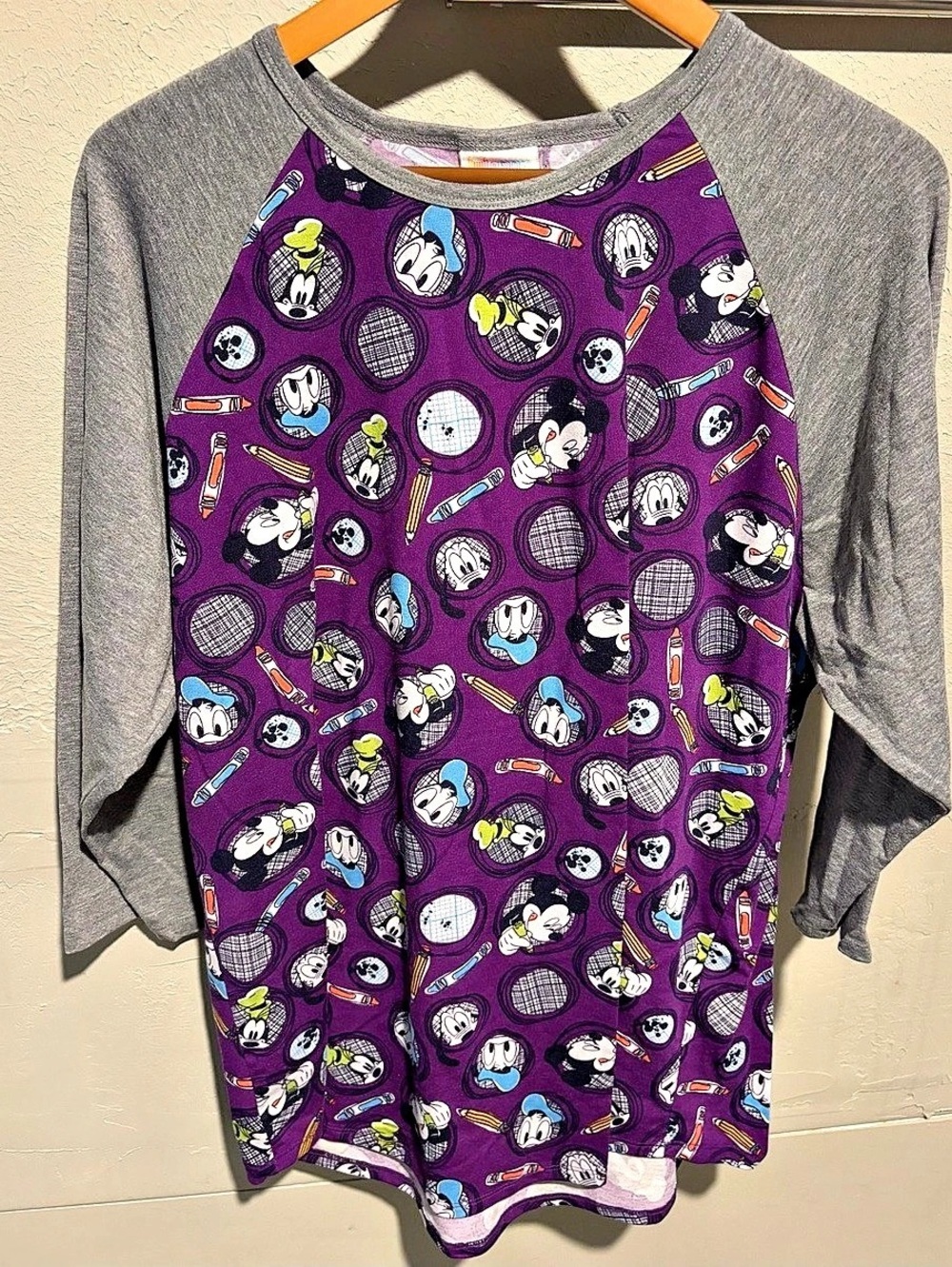 LuLaRoe Classic T Disney Mickey Print Long Sleeve Girls 3XL